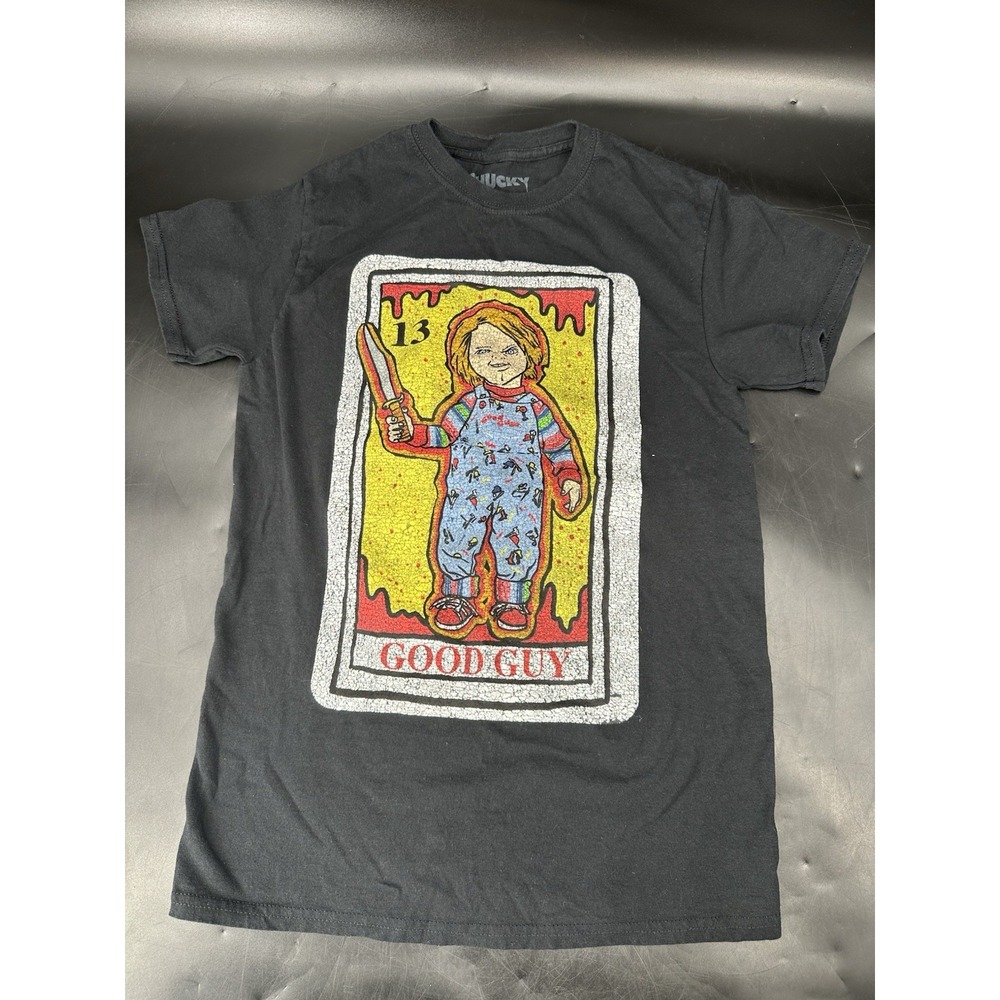 Chucky Good Guy T-Shirt Horror Movie Graphic Tee Black Size‎ Small Childs Play